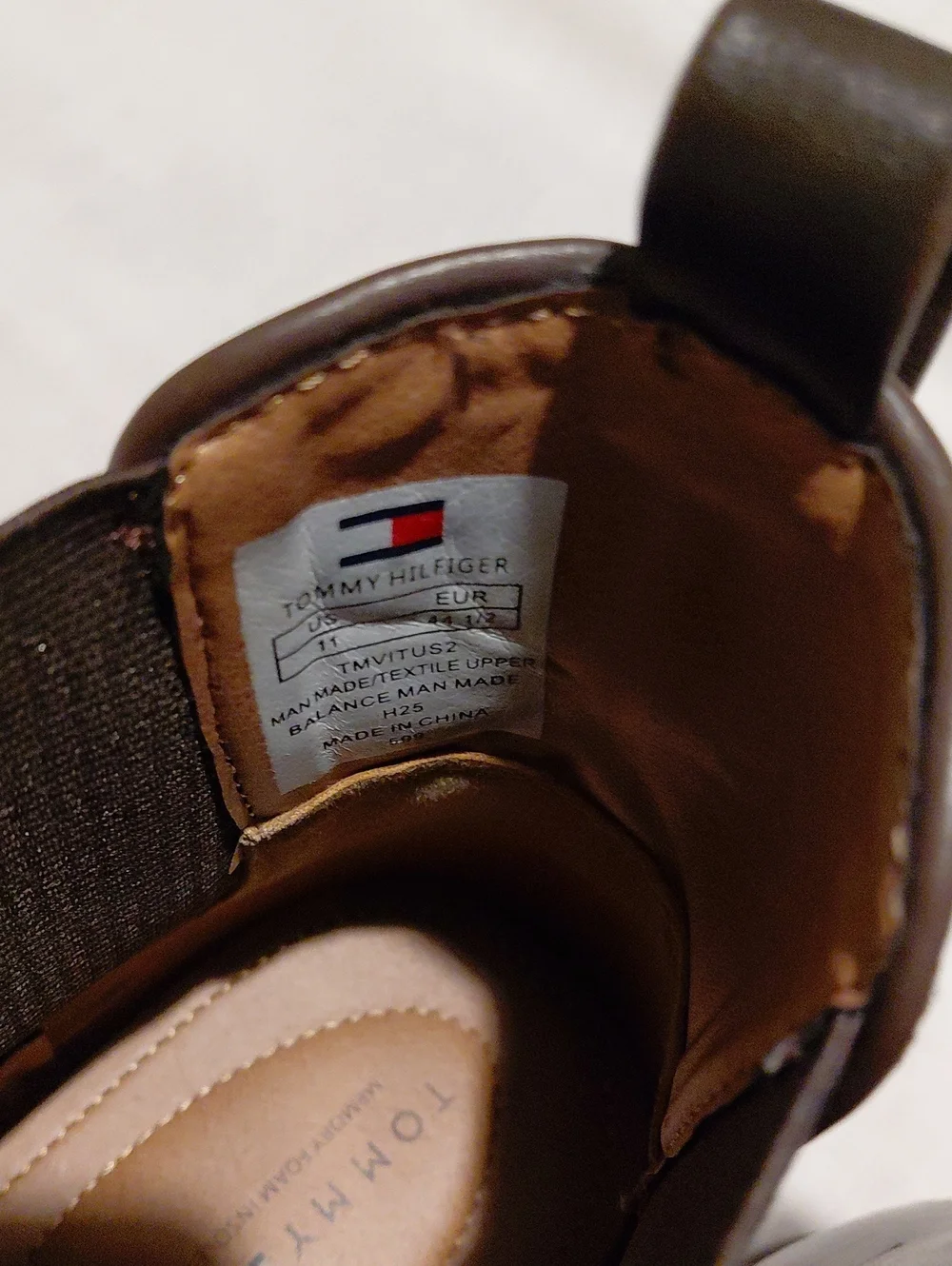 Tommy Hilfiger Men's Brown Faux Leather Chelsea Boots - Dark Brown.